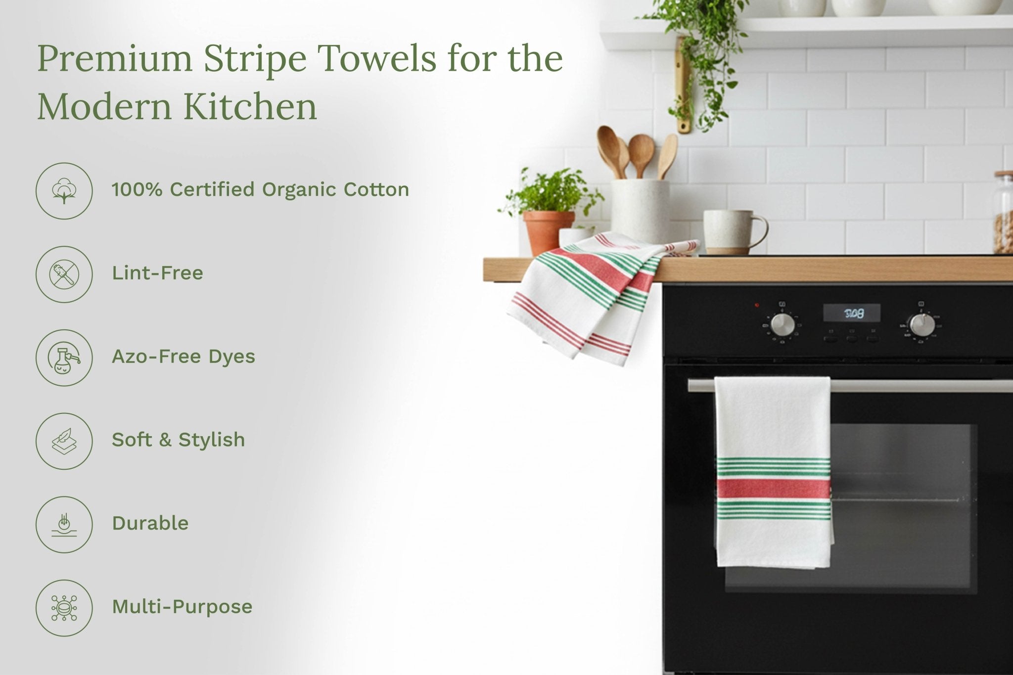Striped Kitchen Towels - WIVAStore