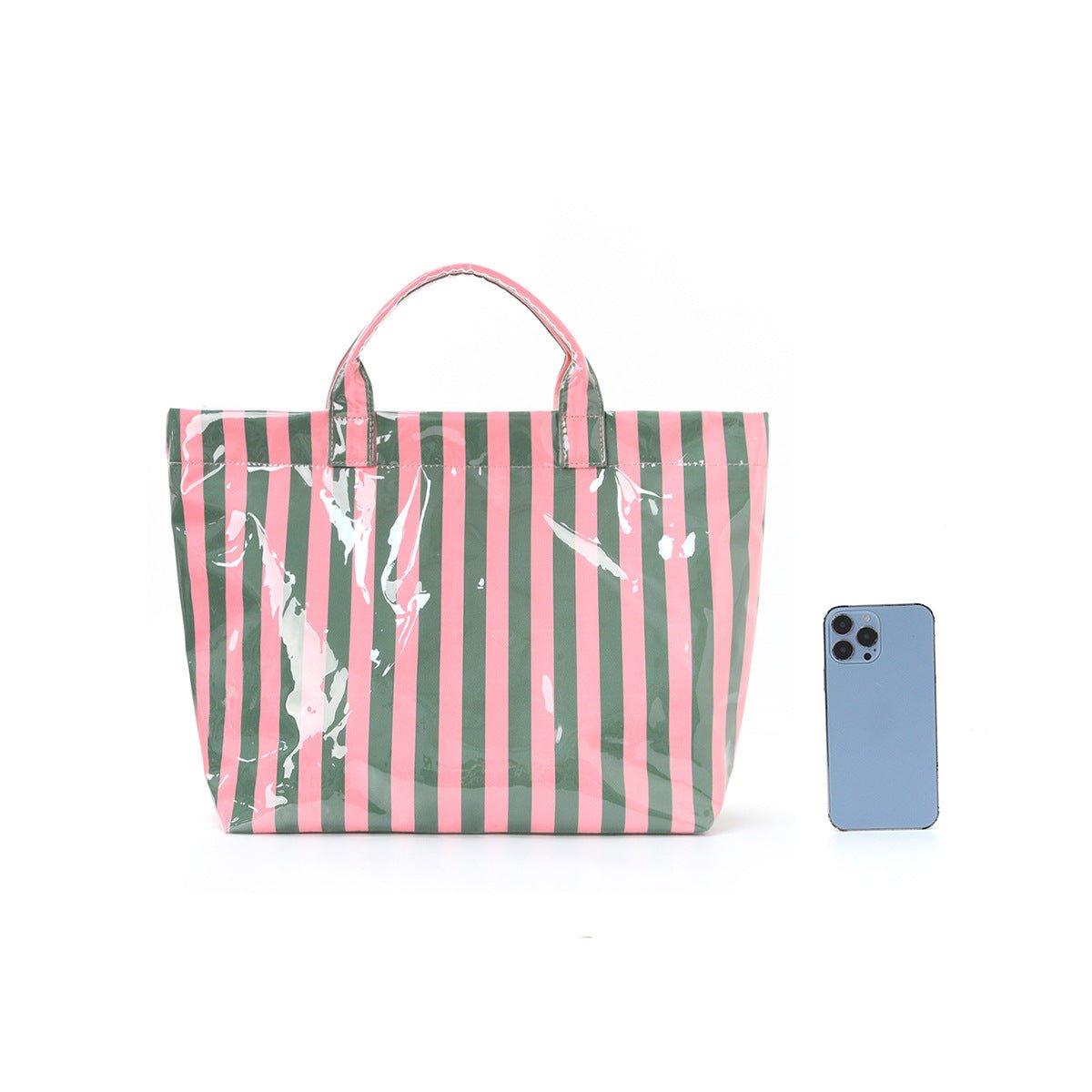 Striped Tote Bag – High - Aesthetic Lightweight Handbag, Commuter Large Travel Shoulder Bag - WIVAStore