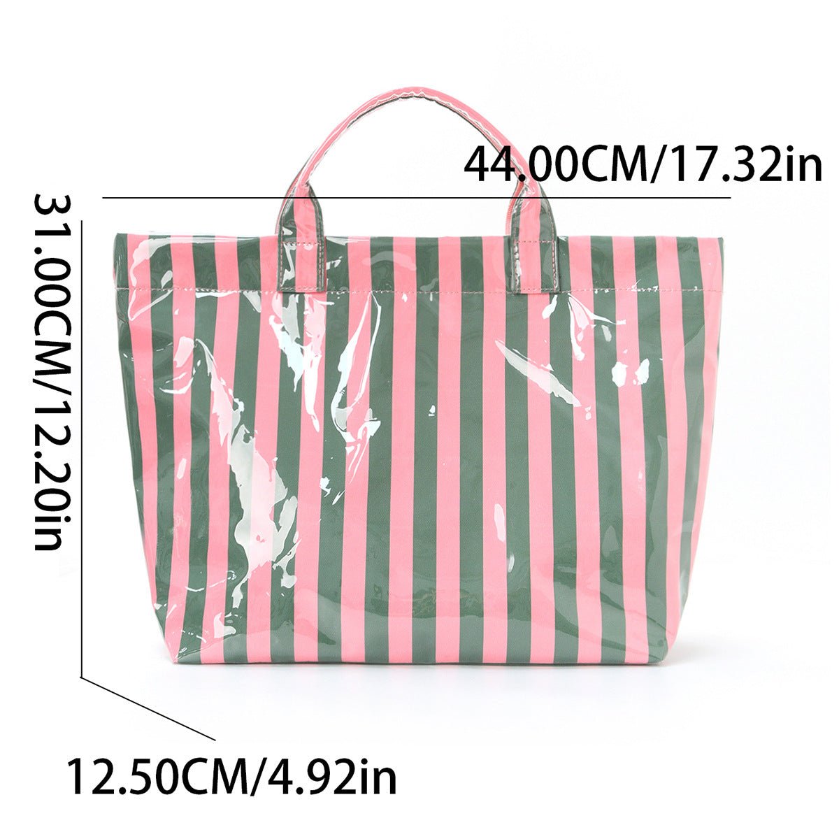 Striped Tote Bag – High - Aesthetic Lightweight Handbag, Commuter Large Travel Shoulder Bag - WIVAStore
