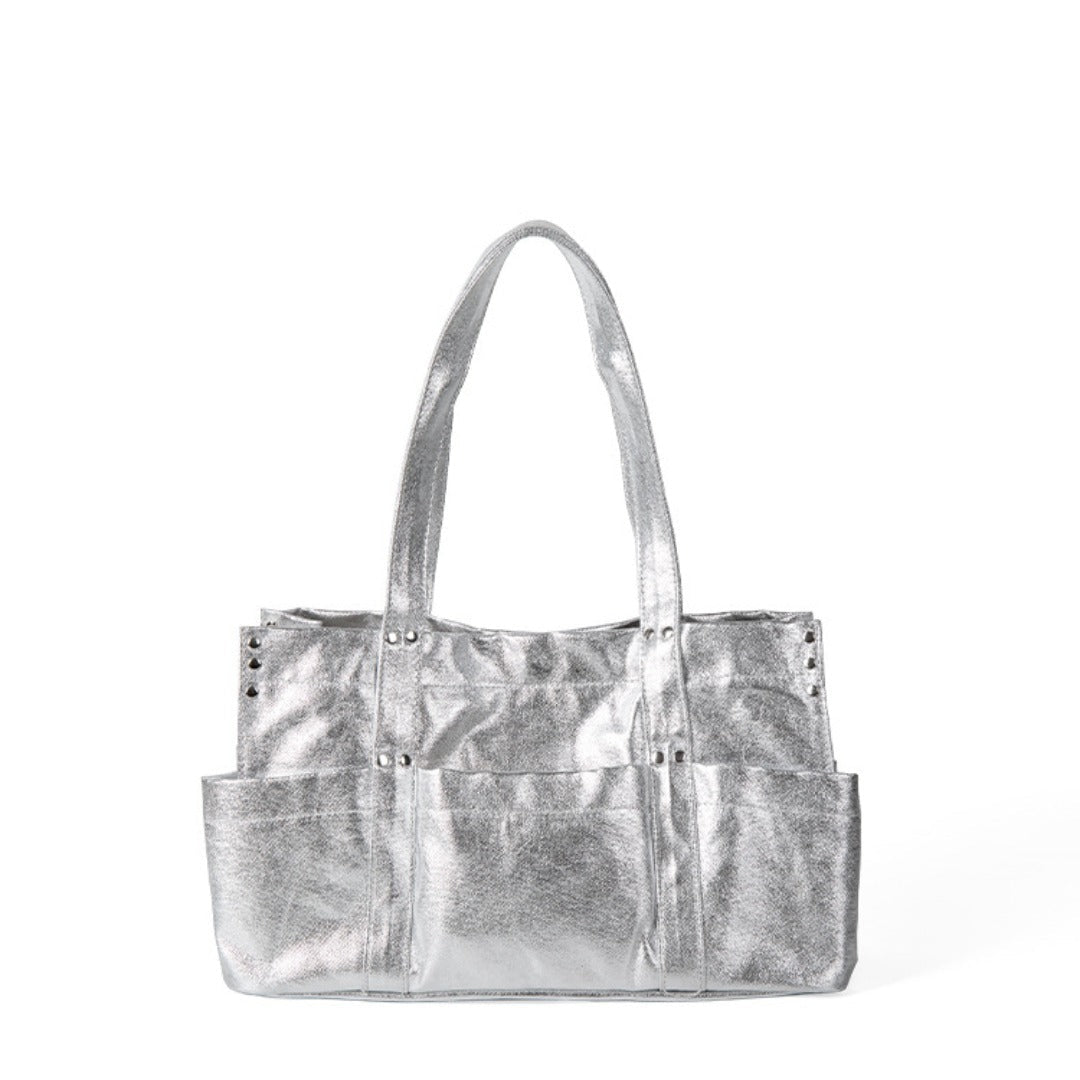 Stylish Metallic Hobo Tote Purse - Summer Design Large Capacity Multi - Compartment Shoulder Bag for Women - WIVAStore