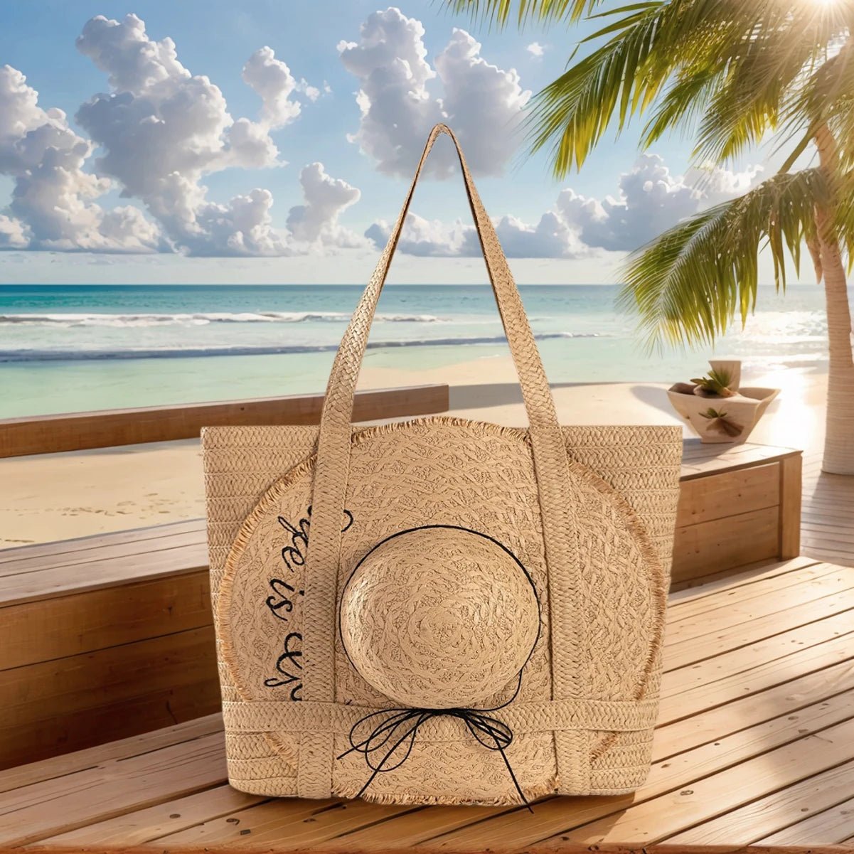 Summer Large Capacity Totes With Cap - WIVAStore