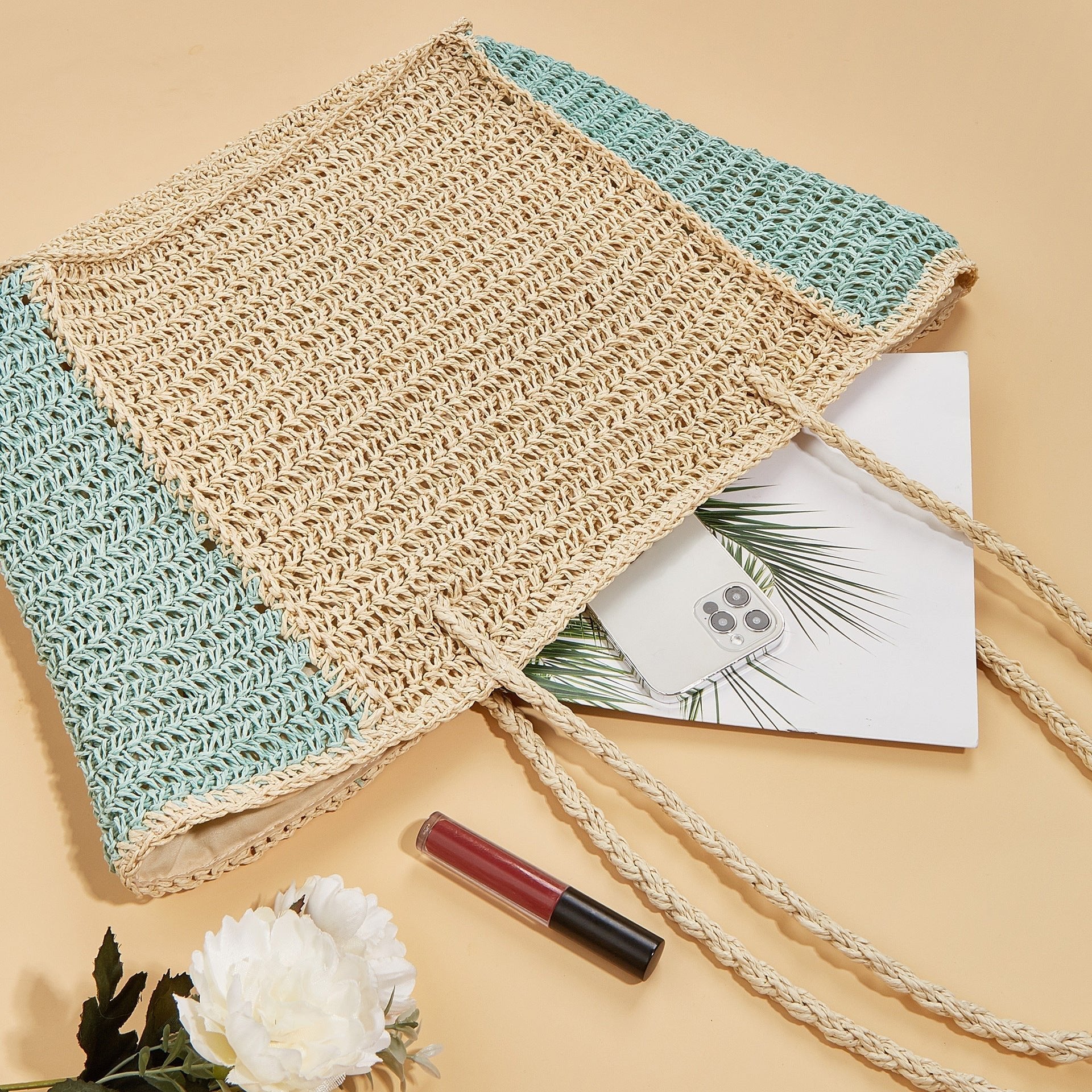 Summer Woven Shoulder Bag – Rustic Straw Handbag, Beach Vacation Tote, Casual Trendy Purse - WIVAStore