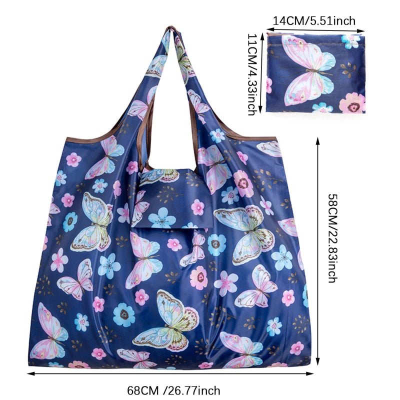 Supermarket Tote Bags Portable - with Cartoon Animal Lemo Strawberry Printing - WIVAStore