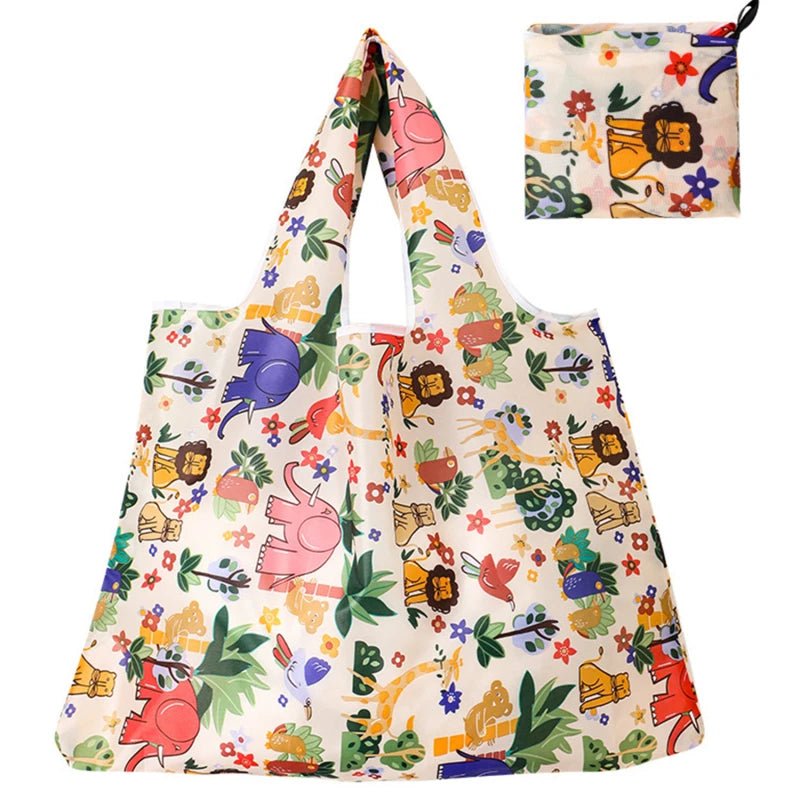 Supermarket Tote Bags Portable - with Cartoon Animal Lemo Strawberry Printing - WIVAStore