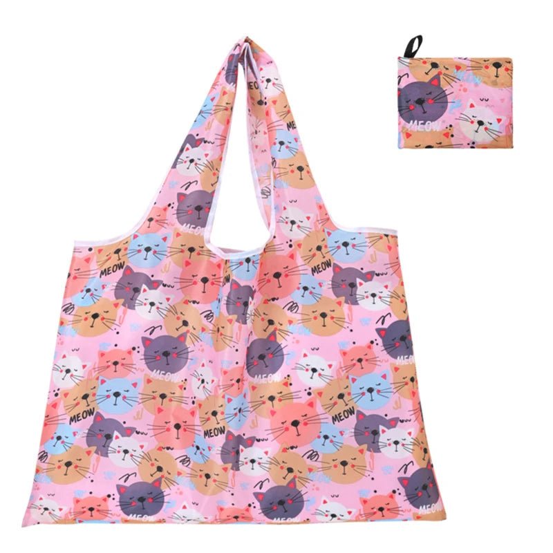 Supermarket Tote Bags Portable - with Cartoon Animal Lemo Strawberry Printing - WIVAStore
