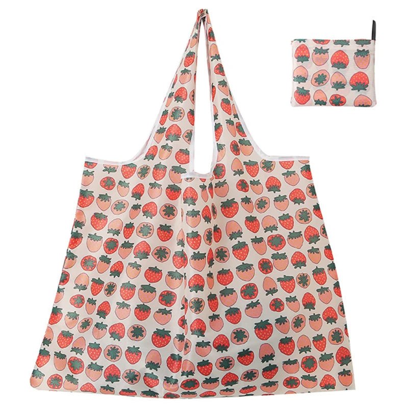 Supermarket Tote Bags Portable - with Cartoon Animal Lemo Strawberry Printing - WIVAStore