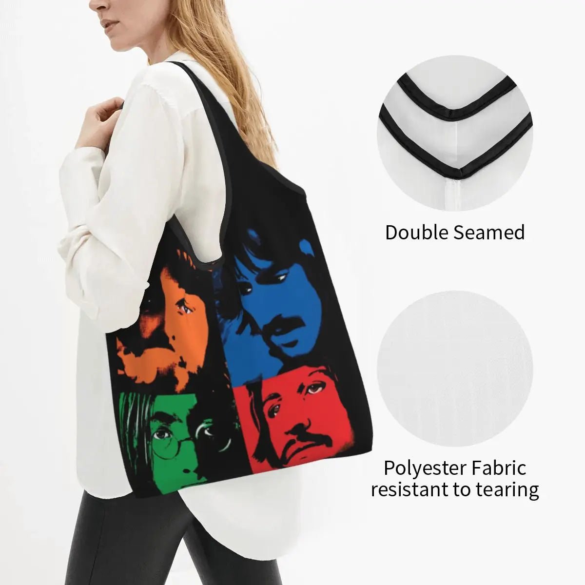 The Beatle Portraits Reusable Shopping Bags - WIVAStore