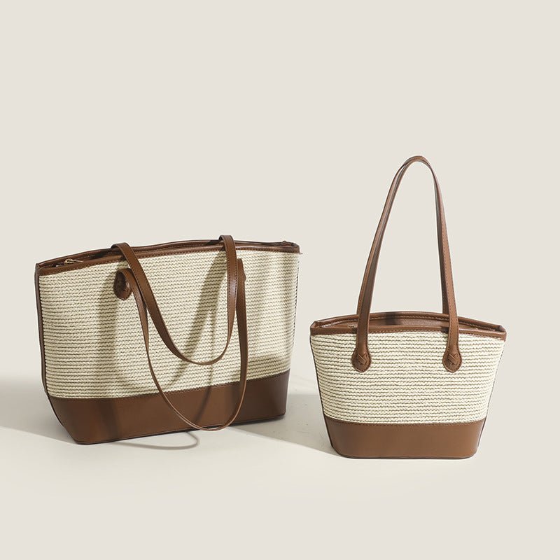 Tote crochet purse, summer retro underarm bag, straw bag large capacity minimalist tote large bag - WIVAStore