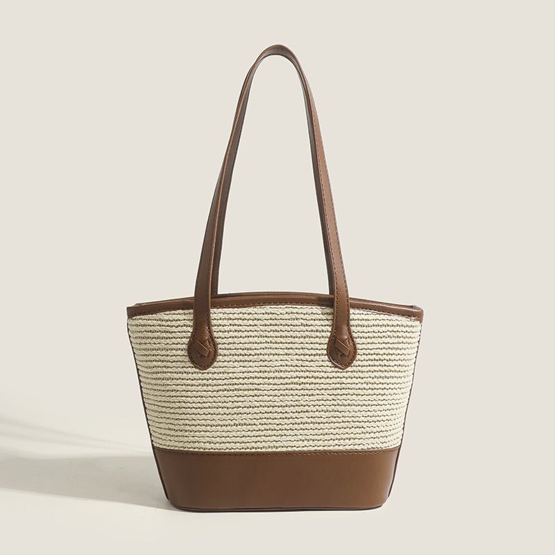 Tote crochet purse, summer retro underarm bag, straw bag large capacity minimalist tote large bag - WIVAStore