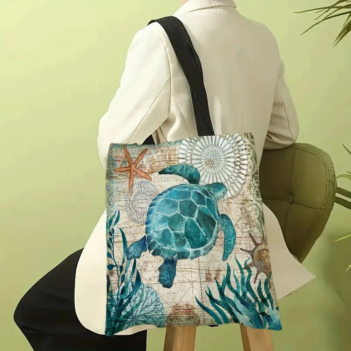 Turtle Print Traveling Shoulder Bags - WIVAStore