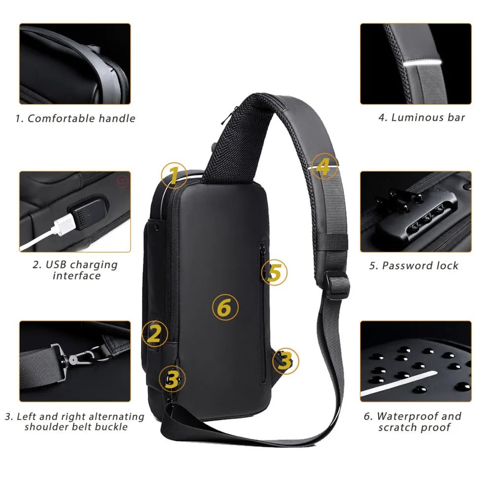 USB Charging Sport Sling Bag - WIVAStore