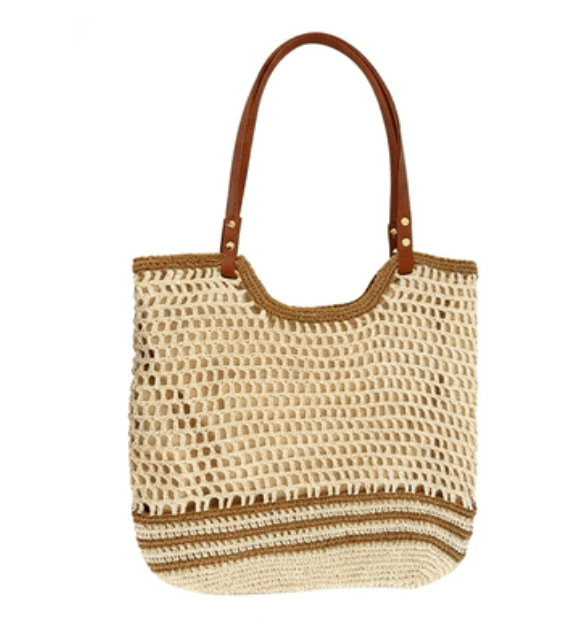 Vacation Shoulder Tote – Bohemian Hollow - Out Woven Bag, Large Beach Purse, Versatile Casual Carryall - WIVAStore
