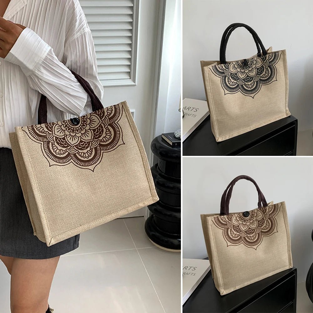 Vintage Linen Shopping Satchel - WIVAStore