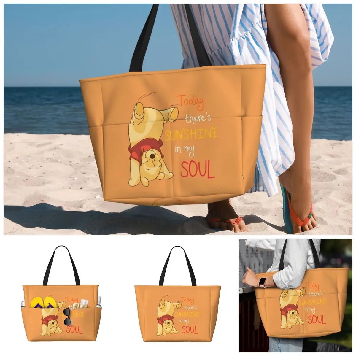 Winnie The Pooh Large Beach Tote Bag - WIVAStore