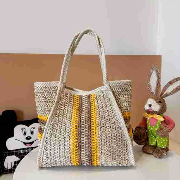 Women’s Beach Vacation Shoulder Bag – Large Woven Tote, Commuter - Ready Straw Purse - WIVAStore