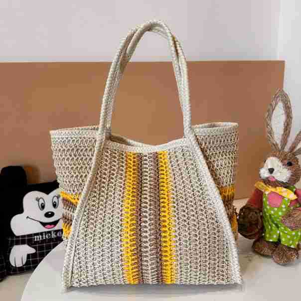 Women’s Beach Vacation Shoulder Bag – Large Woven Tote, Commuter - Ready Straw Purse - WIVAStore
