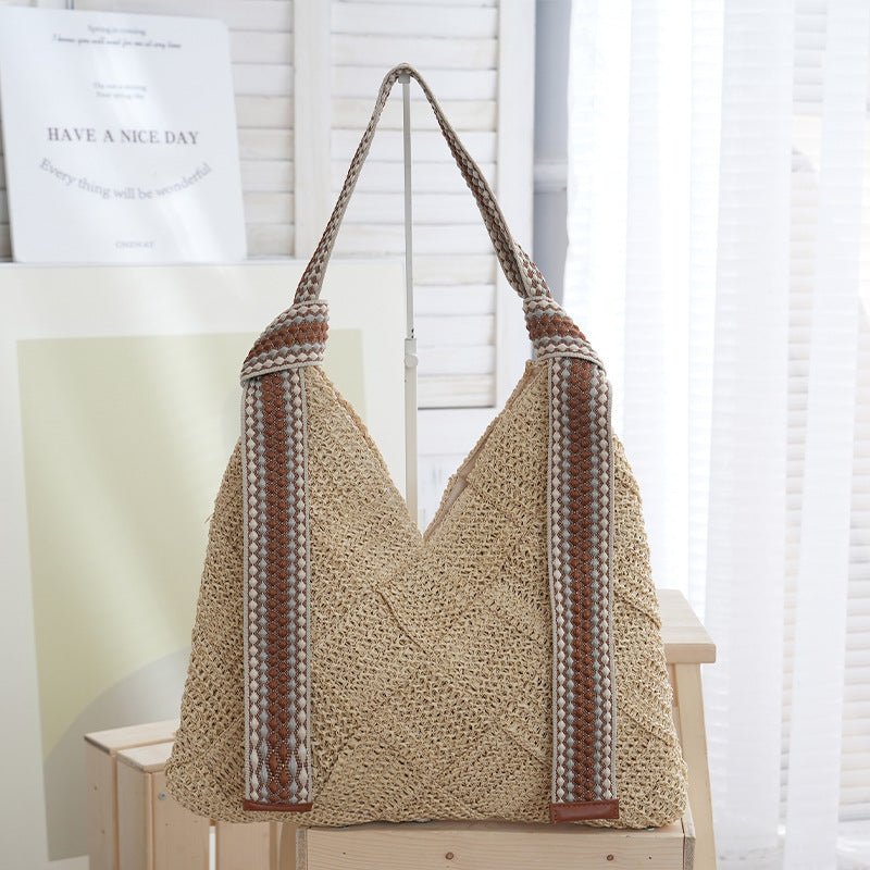 Women’s Lightweight Woven Bag – Delicate Summer Straw Shoulder Purse, Handmade Textured Tote - WIVAStore