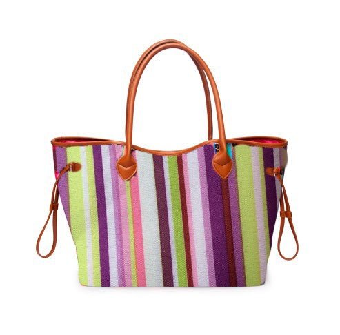Women’s Rainbow Striped Tote – Multicolor Handbag, Shoulder Beach Shopper - WIVAStore
