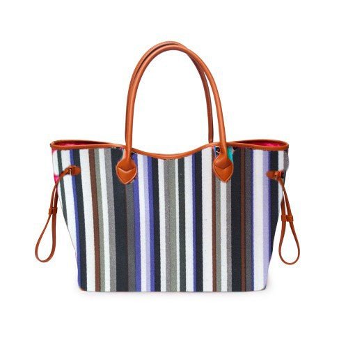 Women’s Rainbow Striped Tote – Multicolor Handbag, Shoulder Beach Shopper - WIVAStore