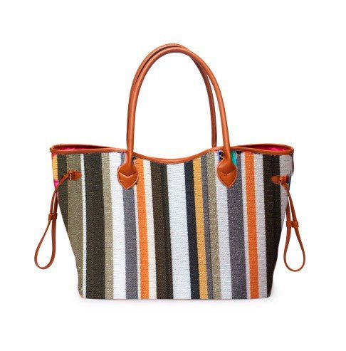 Women’s Rainbow Striped Tote – Multicolor Handbag, Shoulder Beach Shopper - WIVAStore