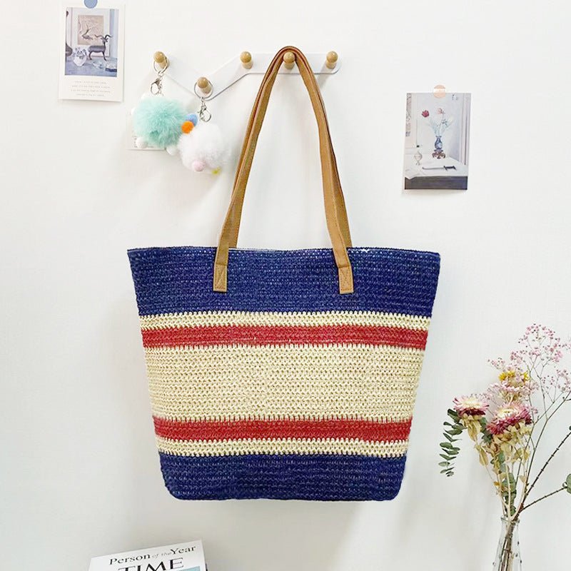 Women’s Straw Woven Shoulder Bag – Paper Rope Tote, Large Beach Shopping Mama Bag - WIVAStore