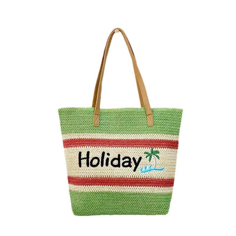Women’s Straw Woven Shoulder Bag – Paper Rope Tote, Large Beach Shopping Mama Bag - WIVAStore