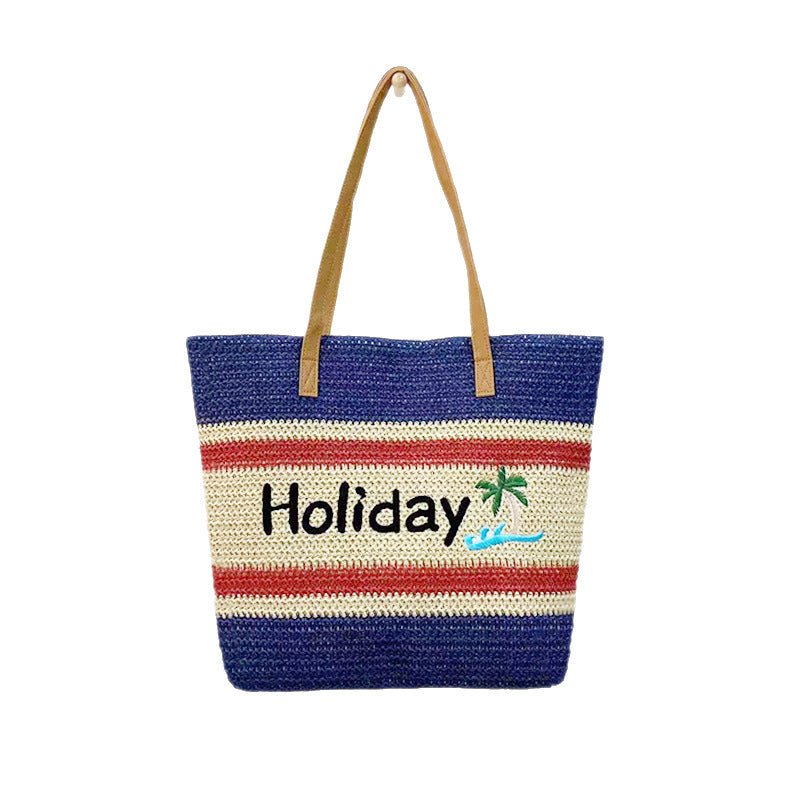 Women’s Straw Woven Shoulder Bag – Paper Rope Tote, Large Beach Shopping Mama Bag - WIVAStore