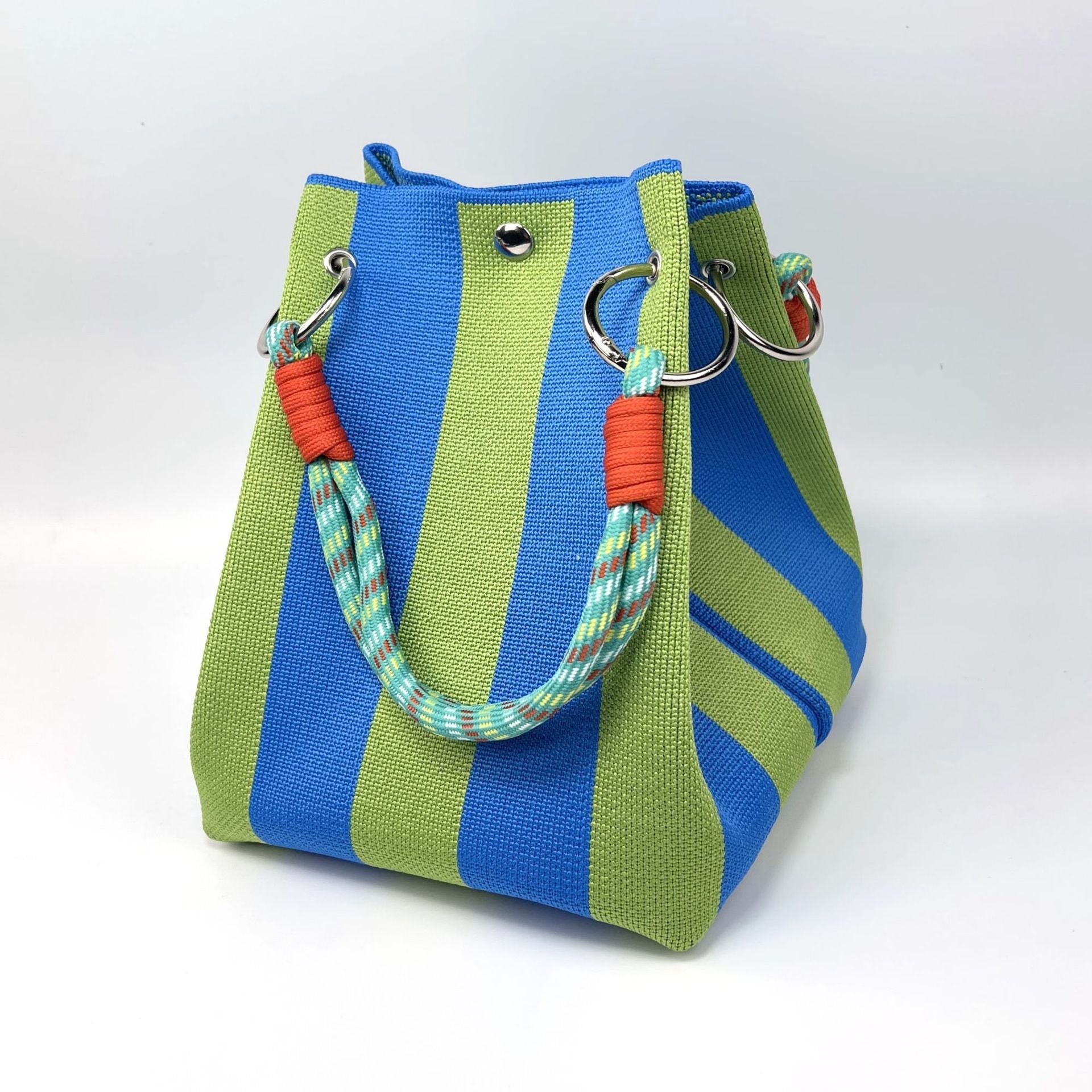 Woven Bucket Bag – Fashion Knit Handbag, Lucky Drawstring Shoulder Purse, Women’s Vacation Tote - WIVAStore