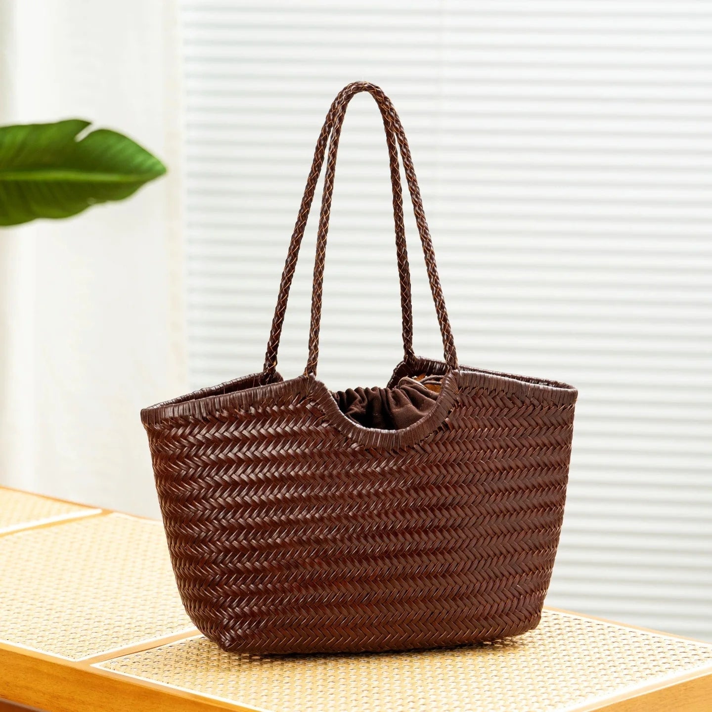Woven Handbag Genuine Leathe Retro - WIVAStore