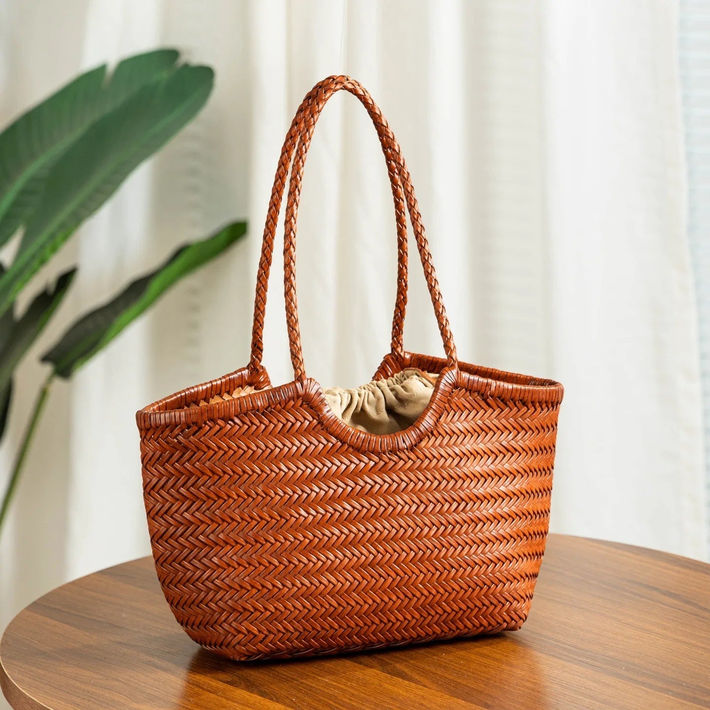 Woven Handbag Genuine Leathe Retro - WIVAStore
