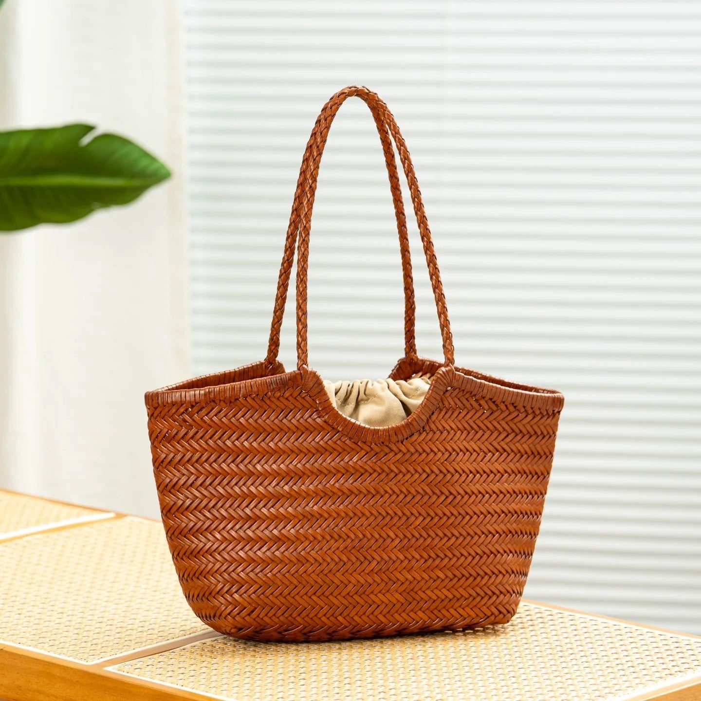 Woven Handbag Genuine Leathe Retro - WIVAStore