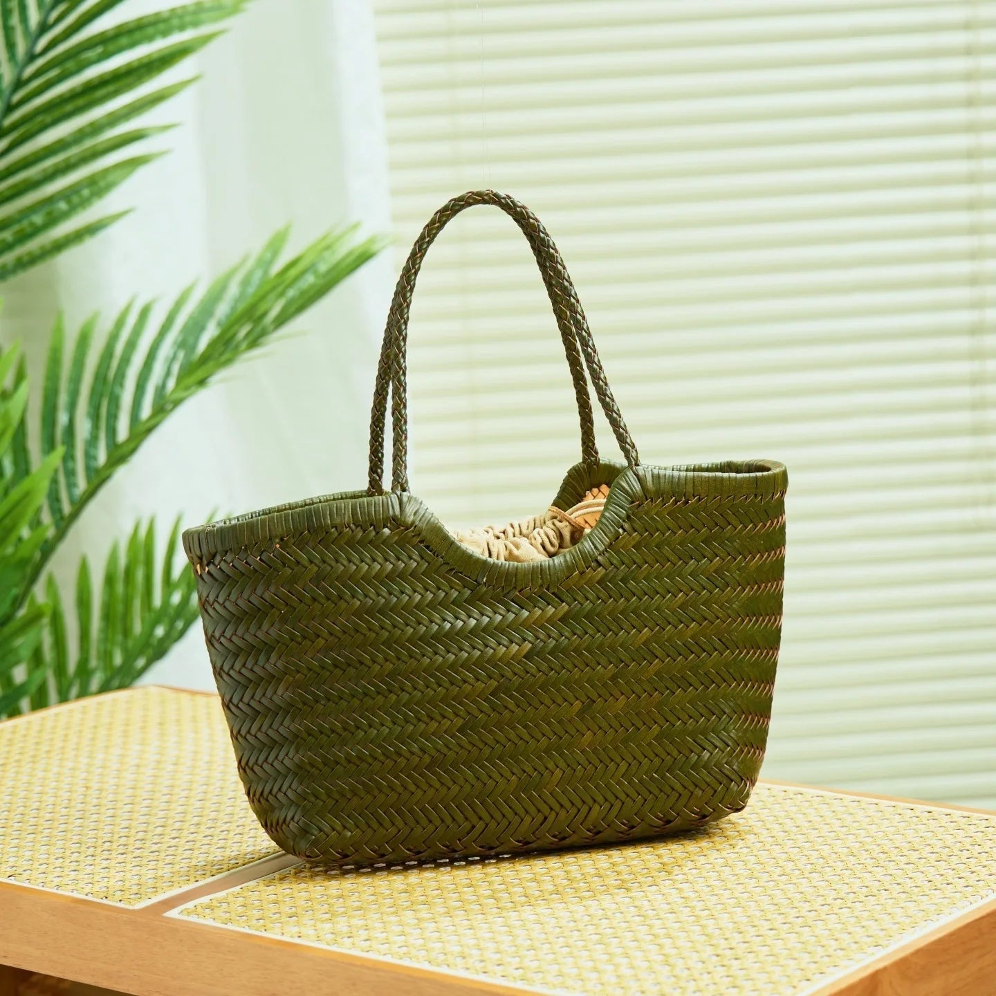 Woven Handbag Genuine Leathe Retro - WIVAStore