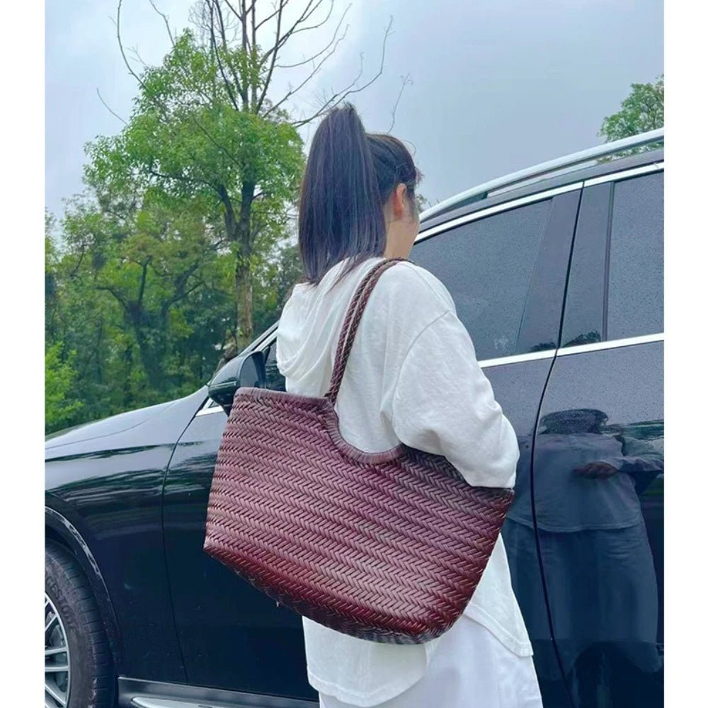 Woven Handbag Genuine Leathe Retro - WIVAStore
