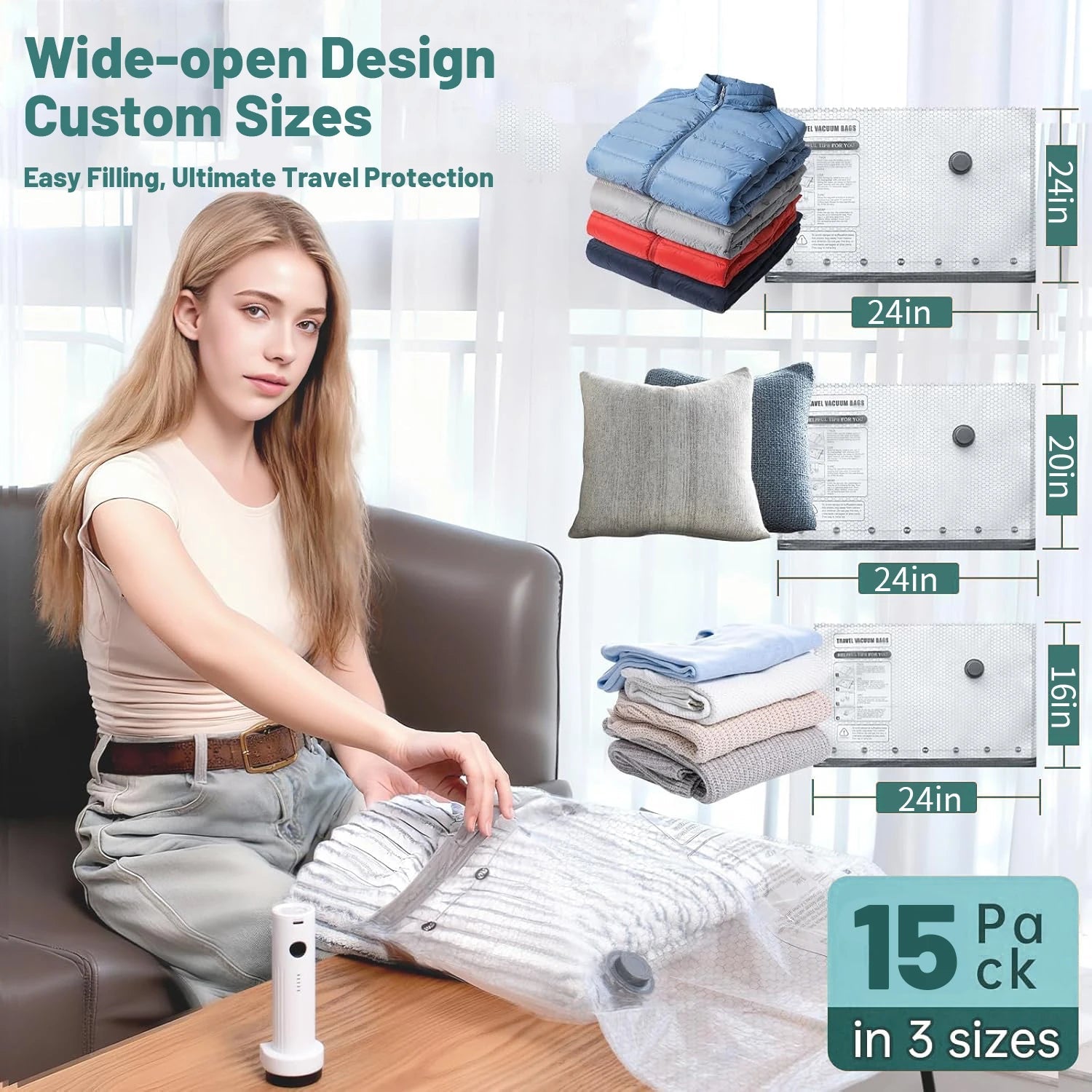 X7 Cordless Travel Vacuum Compression Bag - WIVAStore