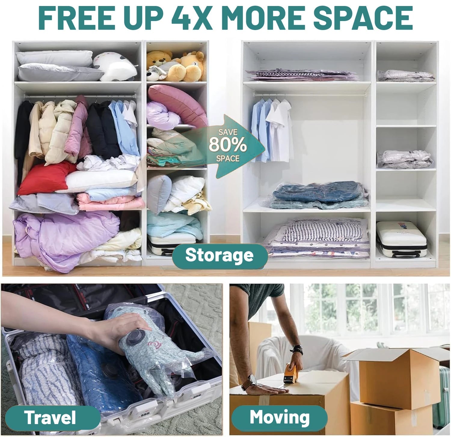 X7 Cordless Travel Vacuum Compression Bag - WIVAStore