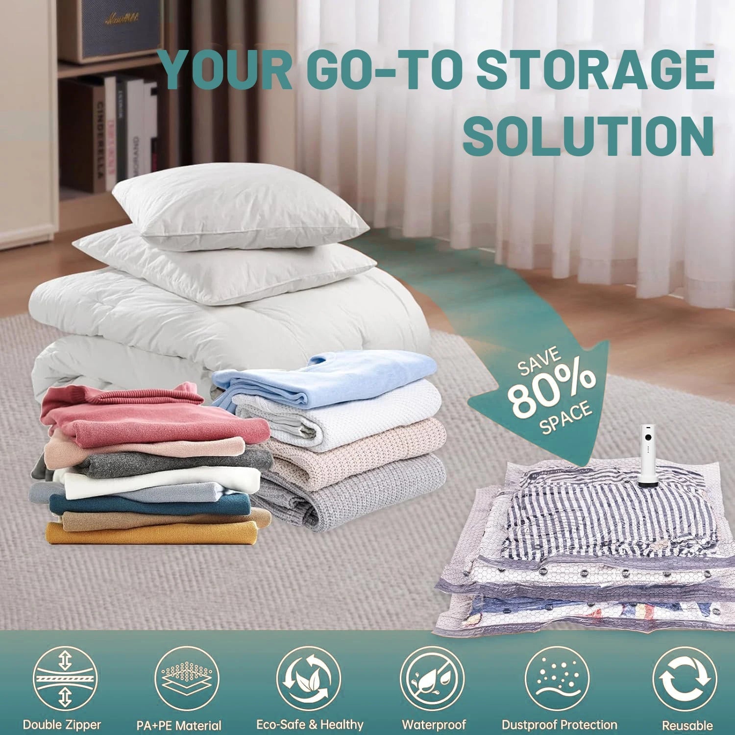 X7 Cordless Travel Vacuum Compression Bag - WIVAStore