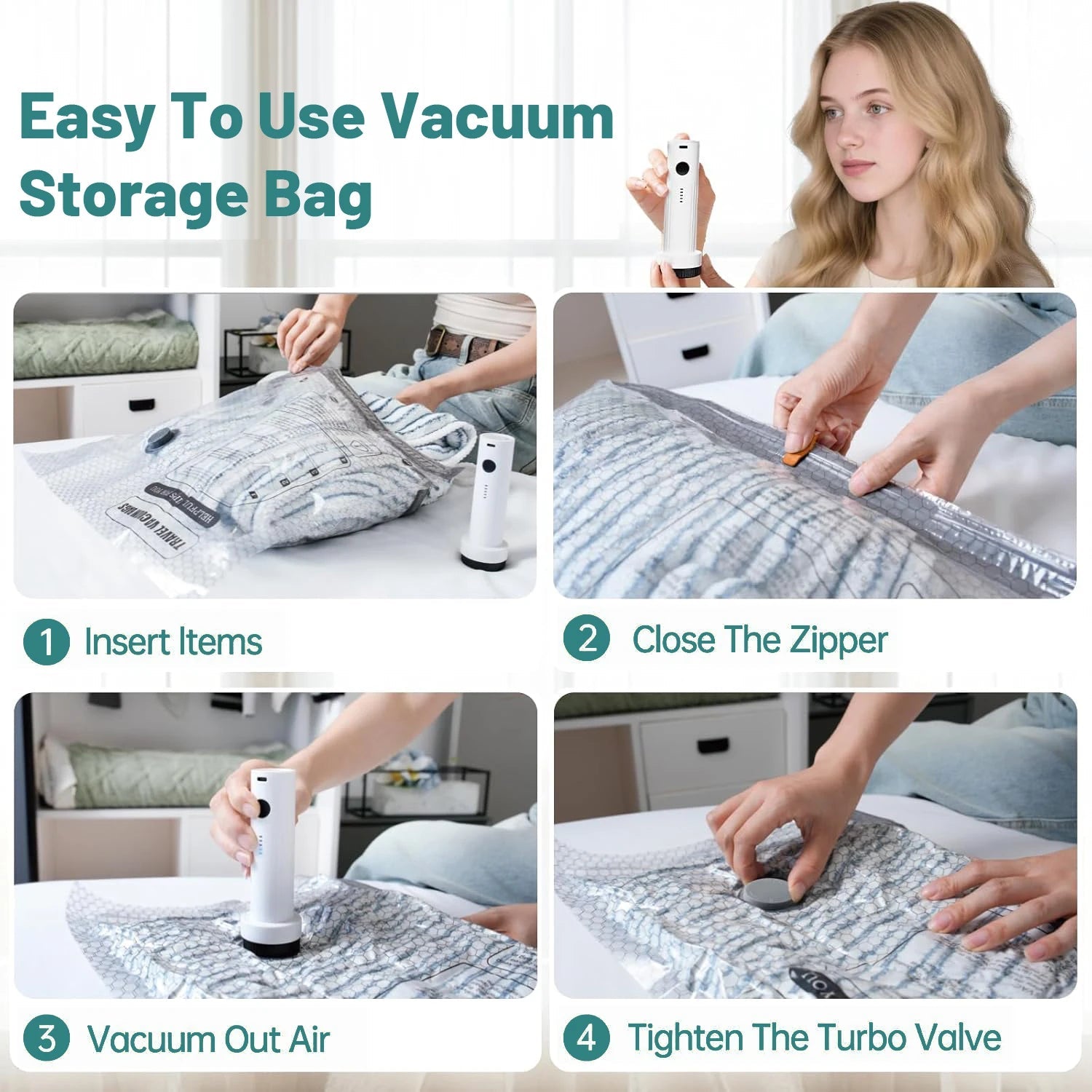 X7 Cordless Travel Vacuum Compression Bag - WIVAStore