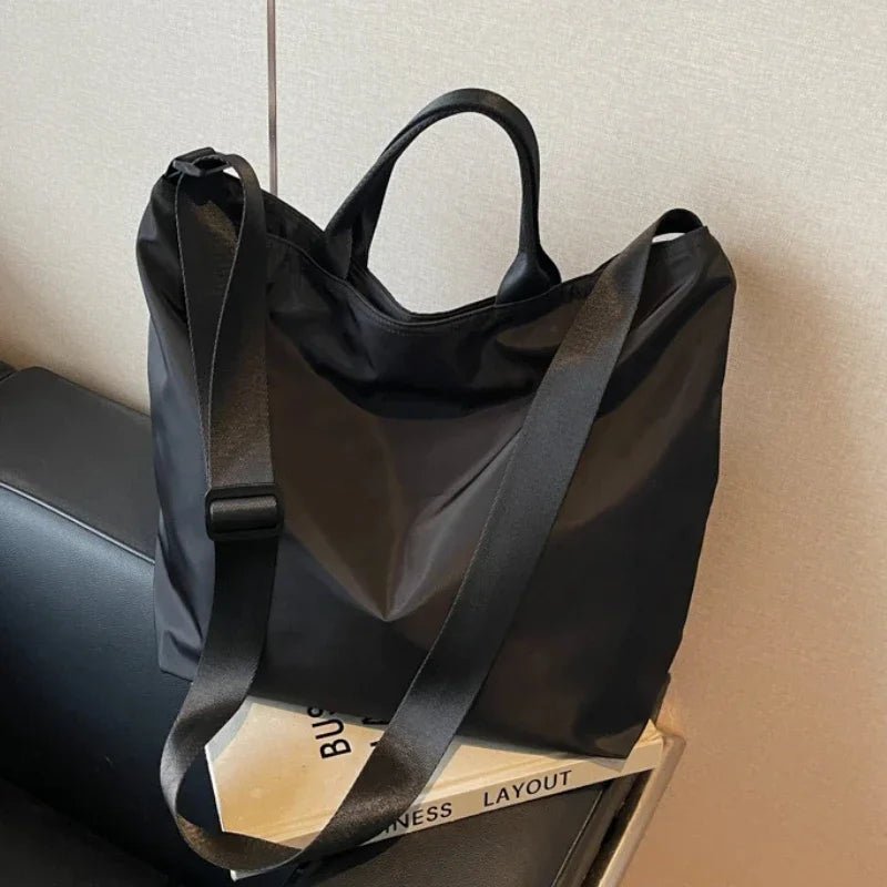 Zipper Solid Color Nylon Shoulder Bag - WIVAStore