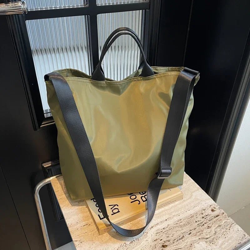 Zipper Solid Color Nylon Shoulder Bag - WIVAStore