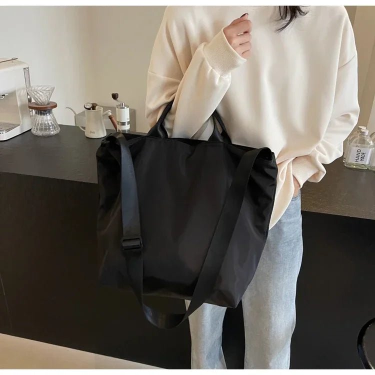 Zipper Solid Color Nylon Shoulder Bag - WIVAStore