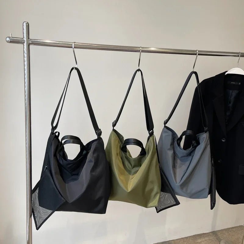 Zipper Solid Color Nylon Shoulder Bag - WIVAStore
