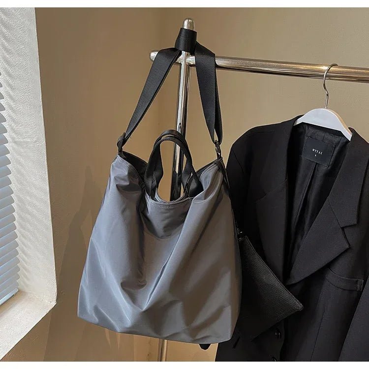 Zipper Solid Color Nylon Shoulder Bag - WIVAStore